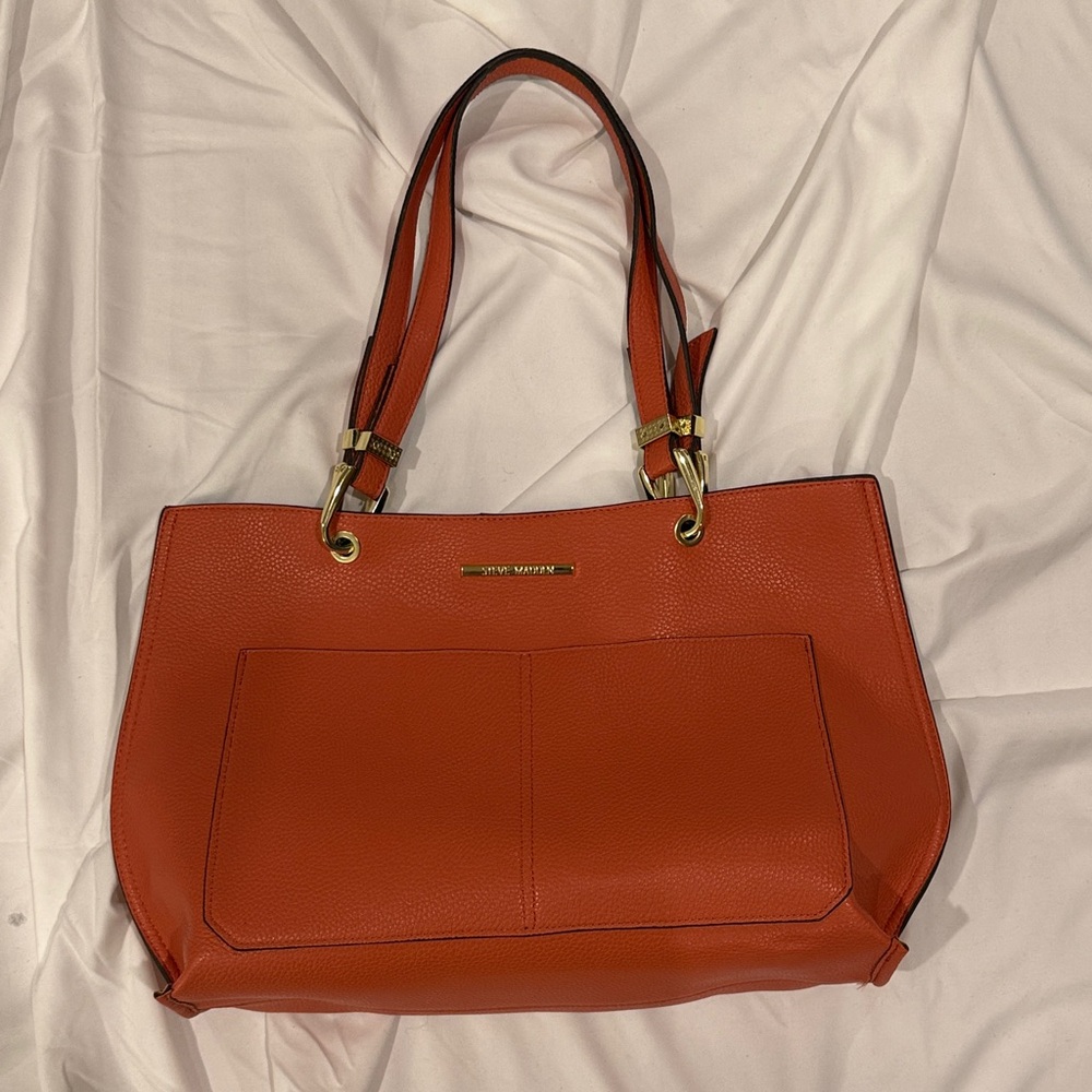 Steve Madden Salmon/Coral Colored Shoulder Bag with Gold Hardware